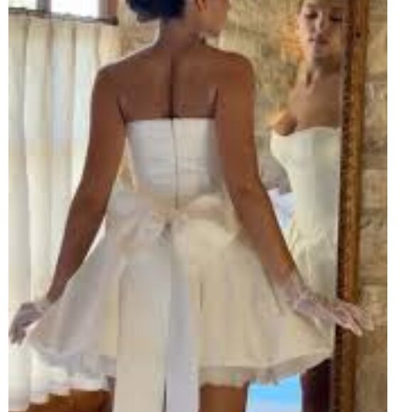 HOUSE OF CB Noele Bow Strapless Satin Mini Gown Size XS - Picture 16 of 16